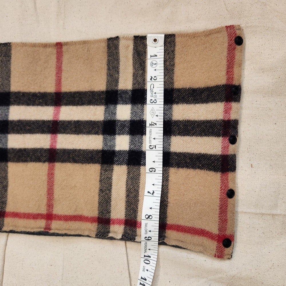 Burberry Vintage Check Cashmere / Wool Snood Neck Warmer Scarf Snap Button Wrap - Picture 3 of 5
